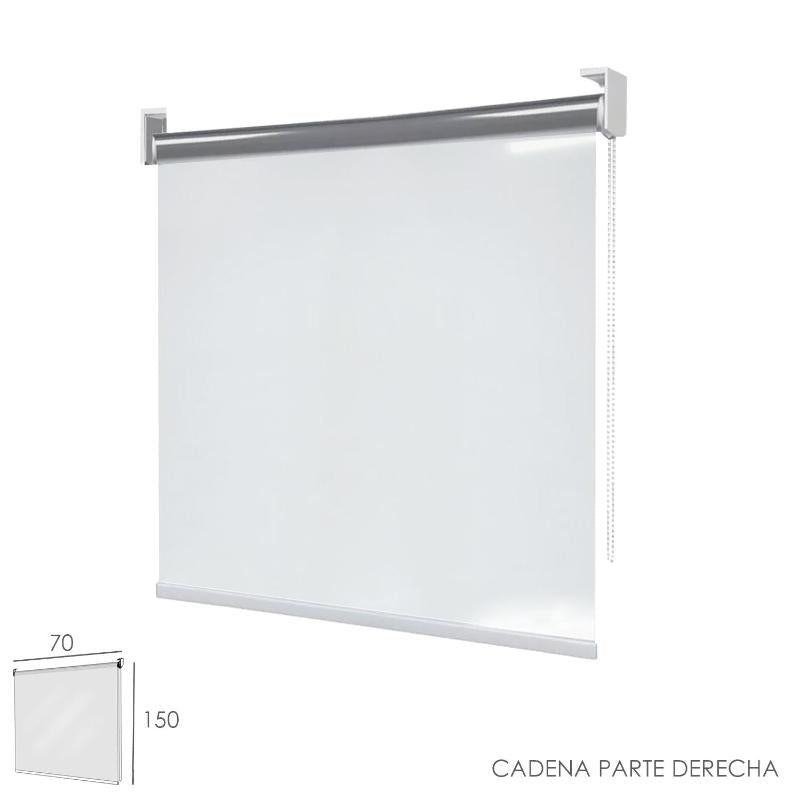 Mampara Cortina Enrollable Pvc Transparente, Medidas 70 X 150 Cm. Cadena Lado Derecho