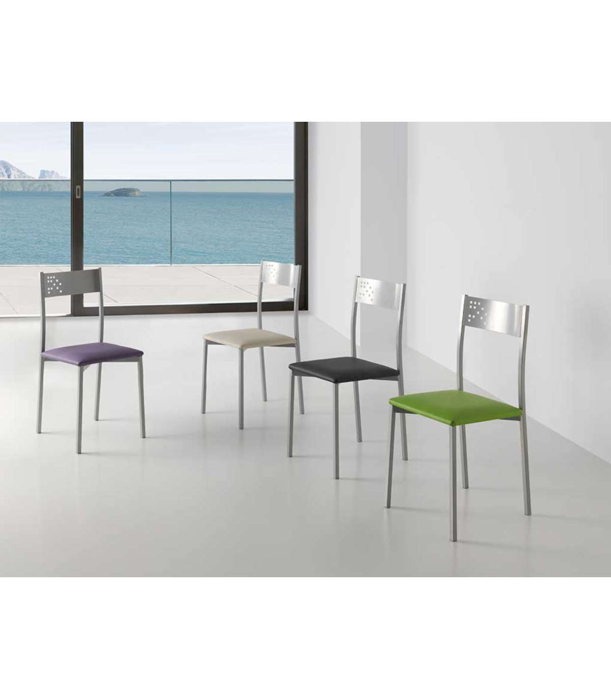 Pack De 4 Sillas Rocío Tapizado En Polipiel Blanco, 41 X 47 X 86 Cm (largo X Ancho X Alto_3