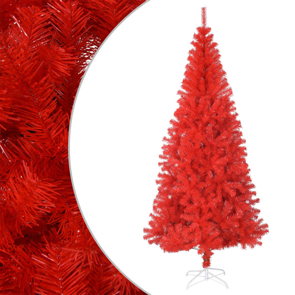 Vidaxl Árbol De Navidad Artificial Con Soporte Pvc Rojo 180 Cm_0