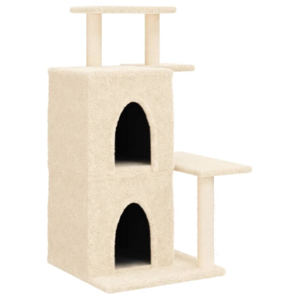 Vidaxl Rascador Para Gatos Con Postes De Sisal Color Crema 97 Cm_0