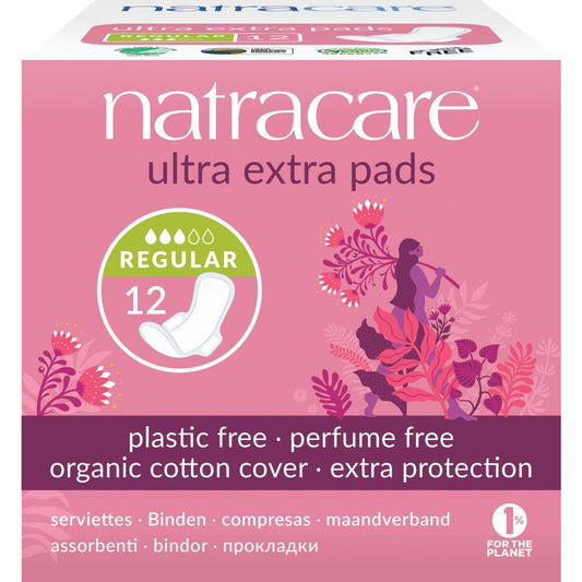 Compresa ultra extra normal con alas bio Natracare 12 Uds