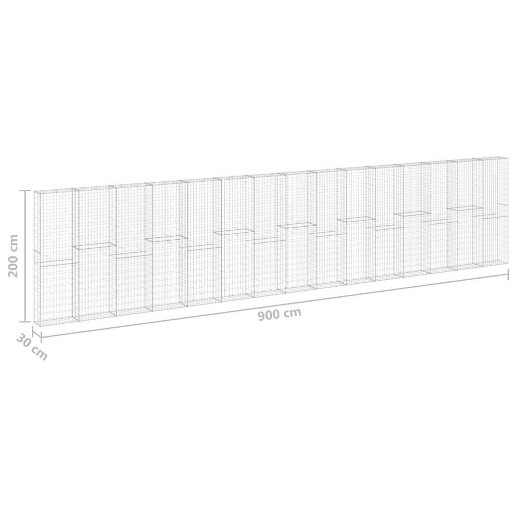 Muro De Gaviones Con Cubiertas Acero Galvanizado 900x30x200 Cm / Vetonek_3