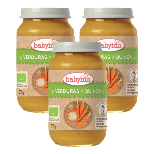 Pack 3 uds Tarrito Menu Tradicion Verduras y Quinoa, 200 g. Babybio