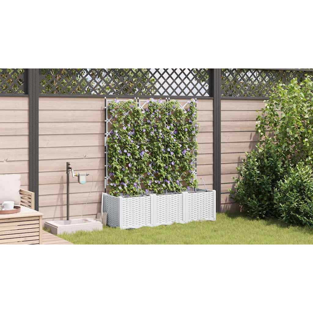 Vidaxl Jardineras Blanco 120 X 40 X 142 Cm Acero_3
