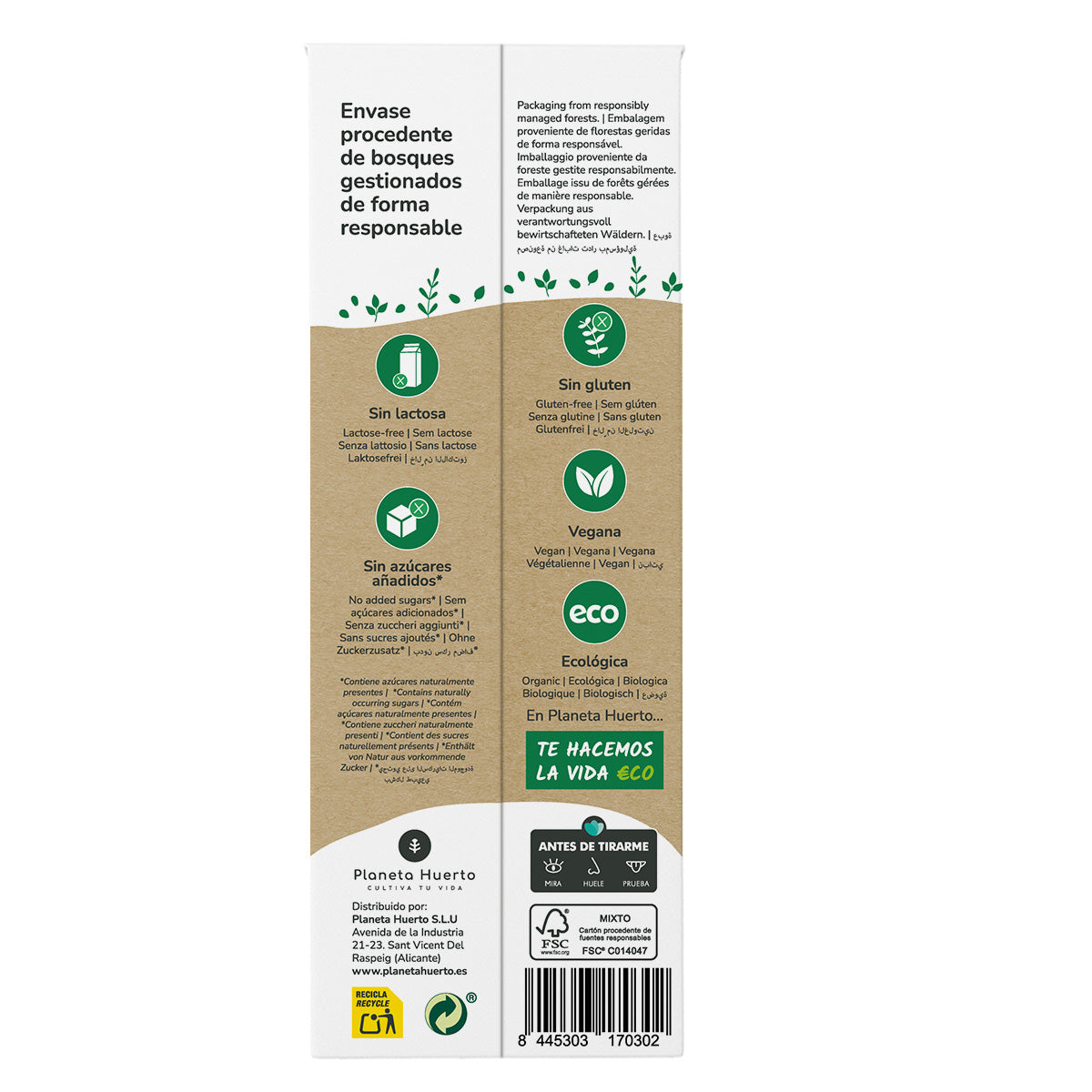 Pack 12x Bebida de Coco Eco Planeta Huerto 1L