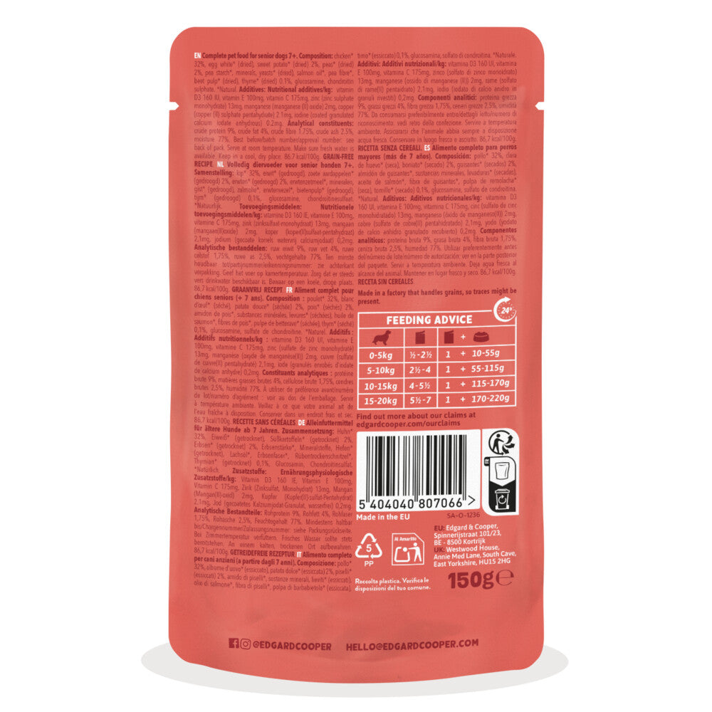 Guiso de pollo para perro senior Edgard & Cooper 150 g