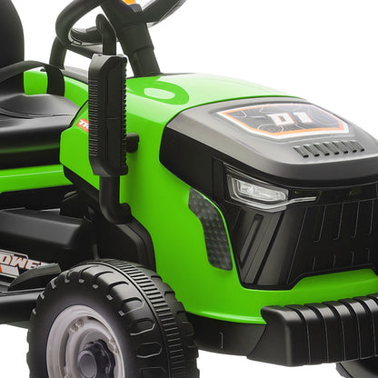 Aiyaplay Tractor Eléctrico Para Niños Con Remolque Desmontable Verde_3