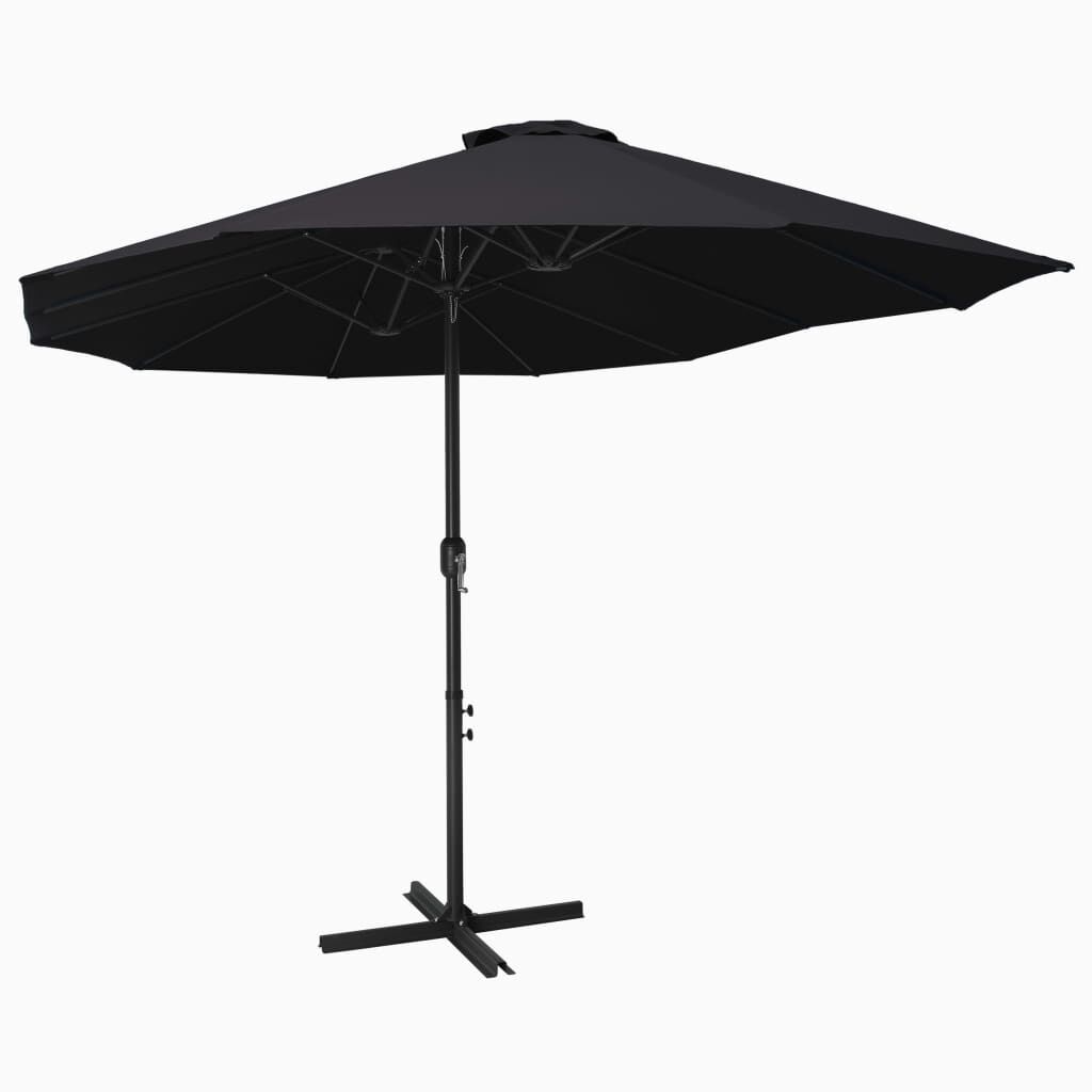 Vidaxl Sombrilla De Jardín Con Palo De Aluminio Negro 460x270 Cm_0