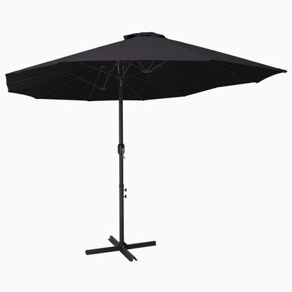 Vidaxl Sombrilla De Jardín Con Palo De Aluminio Negro 460x270 Cm_0