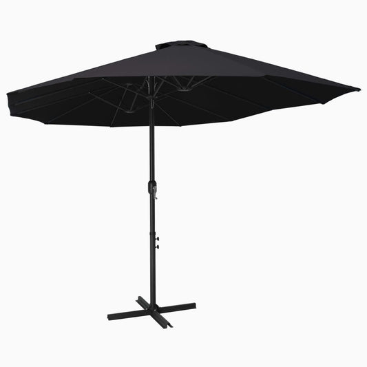 Vidaxl Sombrilla De Jardín Con Palo De Aluminio Negro 460x270 Cm_0