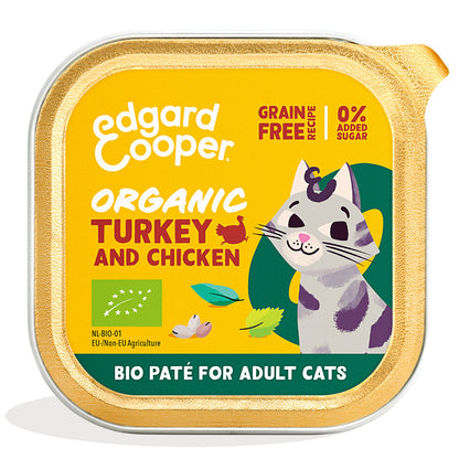 Paté ecológico de pavo para gato adulto Edgard &amp; Cooper 85 g