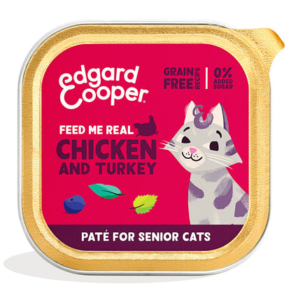 Paté de pollo y pavo para gato senior Edgard &amp; Cooper 85 g