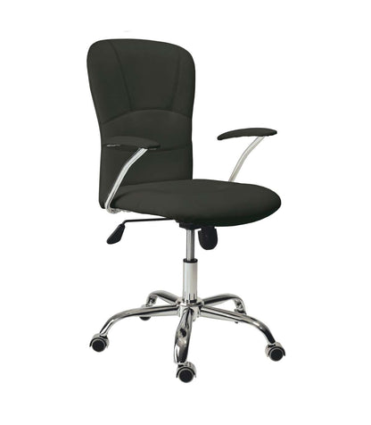 Sillón Despacho Giratorio Maggie Tapizada En Símil Piel Negro, 56 Cm(ancho) 98.5/107.5 Cm(altura) 59 Cm(fondo)_0