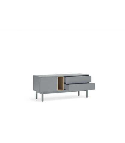 Mueble Para Televisión Modelo Corvo 1 Puerta 2 Cajones Acabado Gris Perla, 140cm(ancho)_5