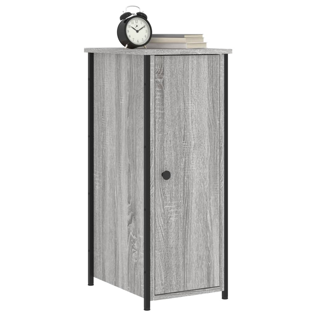 Mesita De Noche Madera De Ingeniería Gris Sonoma 32x42x80 Cm_1