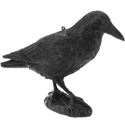 Ahuyentador De Aves Tipo Estatua Cuervo De Pie 16 X 45 Cm_0