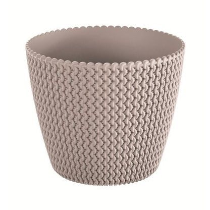 2x Maceta Redonda 8l Prosperplast Splofy De Plastico En Color Mocca, Ø25,9 X 22 Cm_3