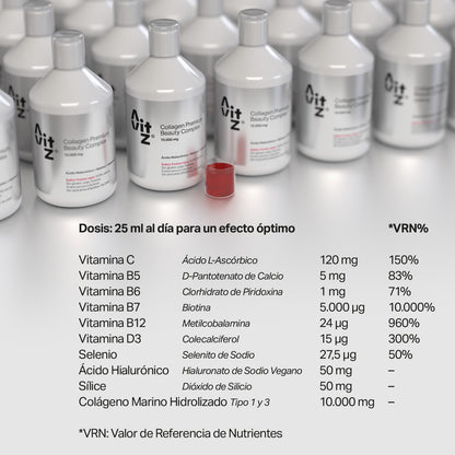 Colágeno Marino Avitz 10.000 mg Líquido 500 ml con Ácido Hialurónico, Biotina y Vitamina C – Beauty Complex_3