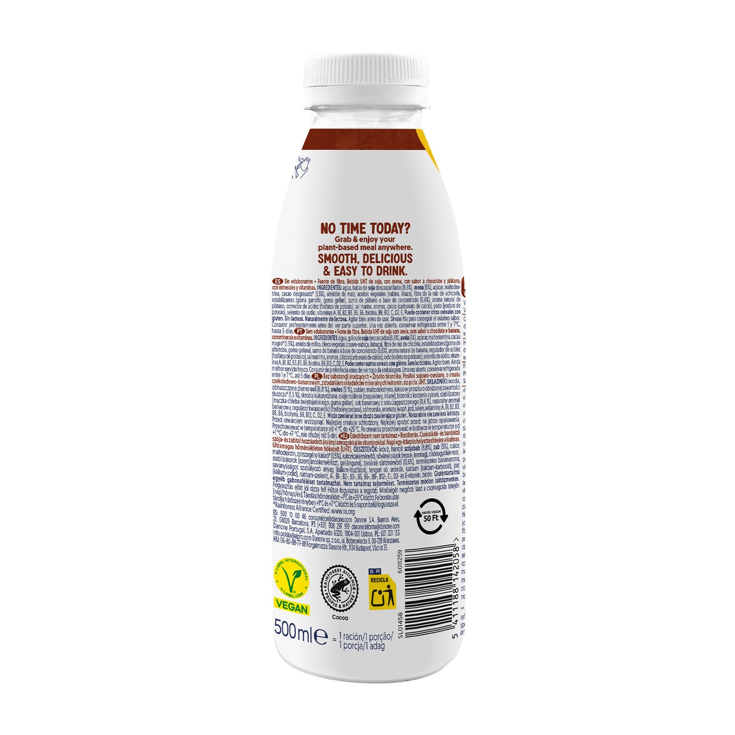 Bebida de Soja con Avena sabor Chocolate y Banana To Go Alpro 1L