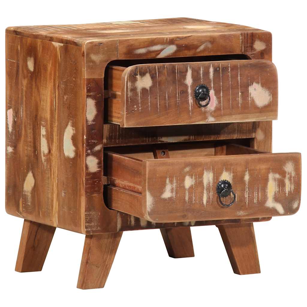 Mesilla De Noche 2 Uds 40x32x46 Cm Madera Maciza Reciclada_3