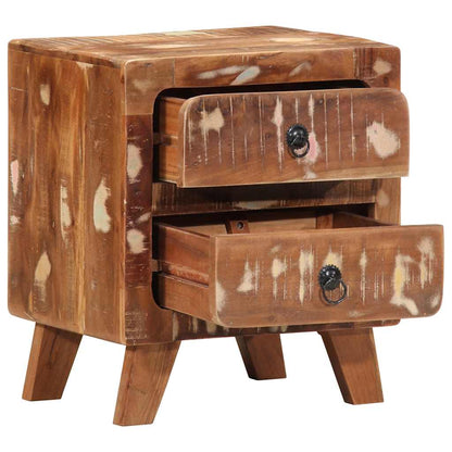 Mesilla De Noche 2 Uds 40x32x46 Cm Madera Maciza Reciclada_3