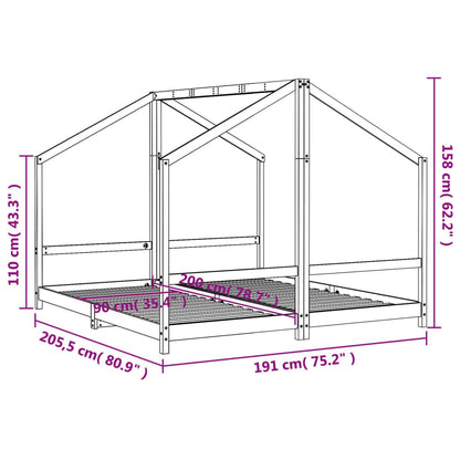 Vidaxl Estructura De Cama Para Niños Madera Pino Blanco 2x(90x200) Cm_2
