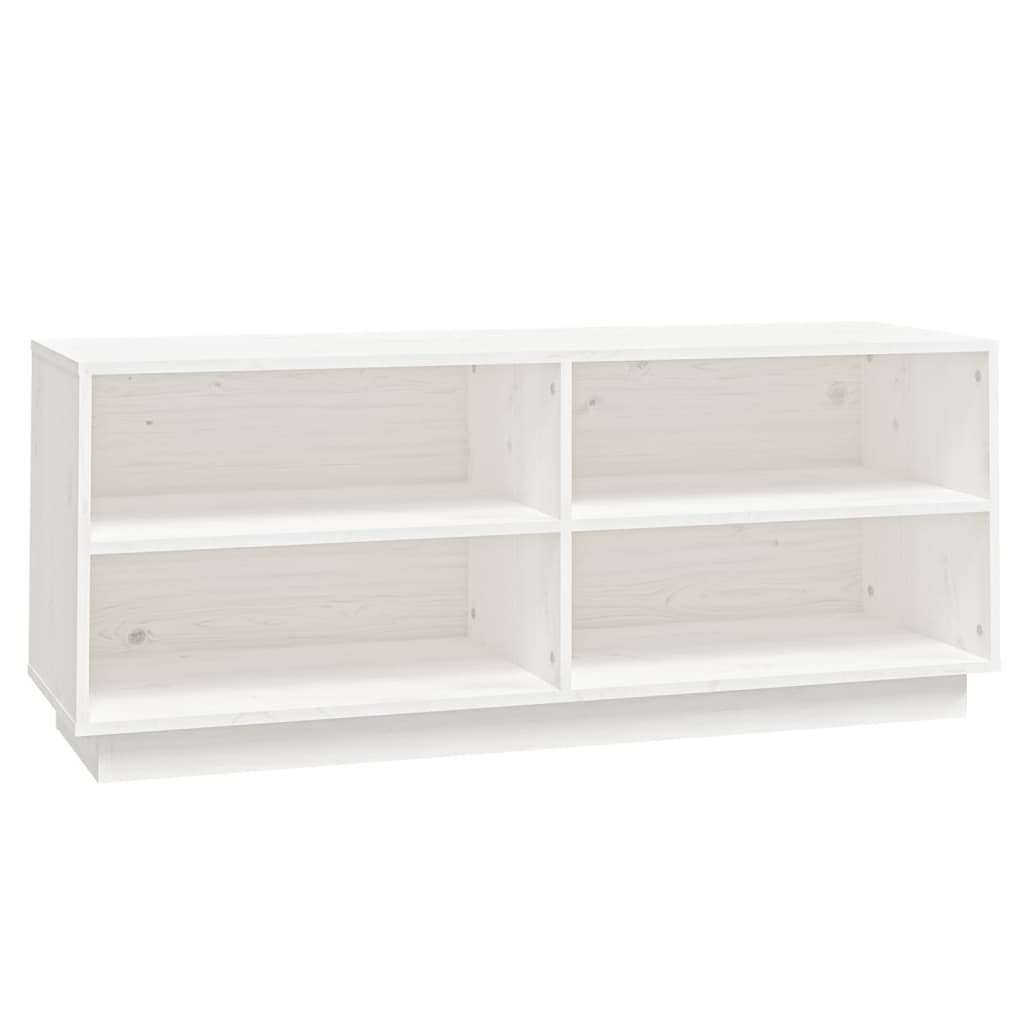 Armario Zapatero De Madera Maciza De Pino Blanco 110x34x45 Cm / Vetonek_5
