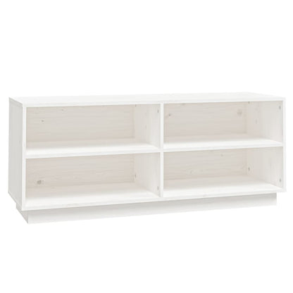Armario Zapatero De Madera Maciza De Pino Blanco 110x34x45 Cm / Vetonek_5