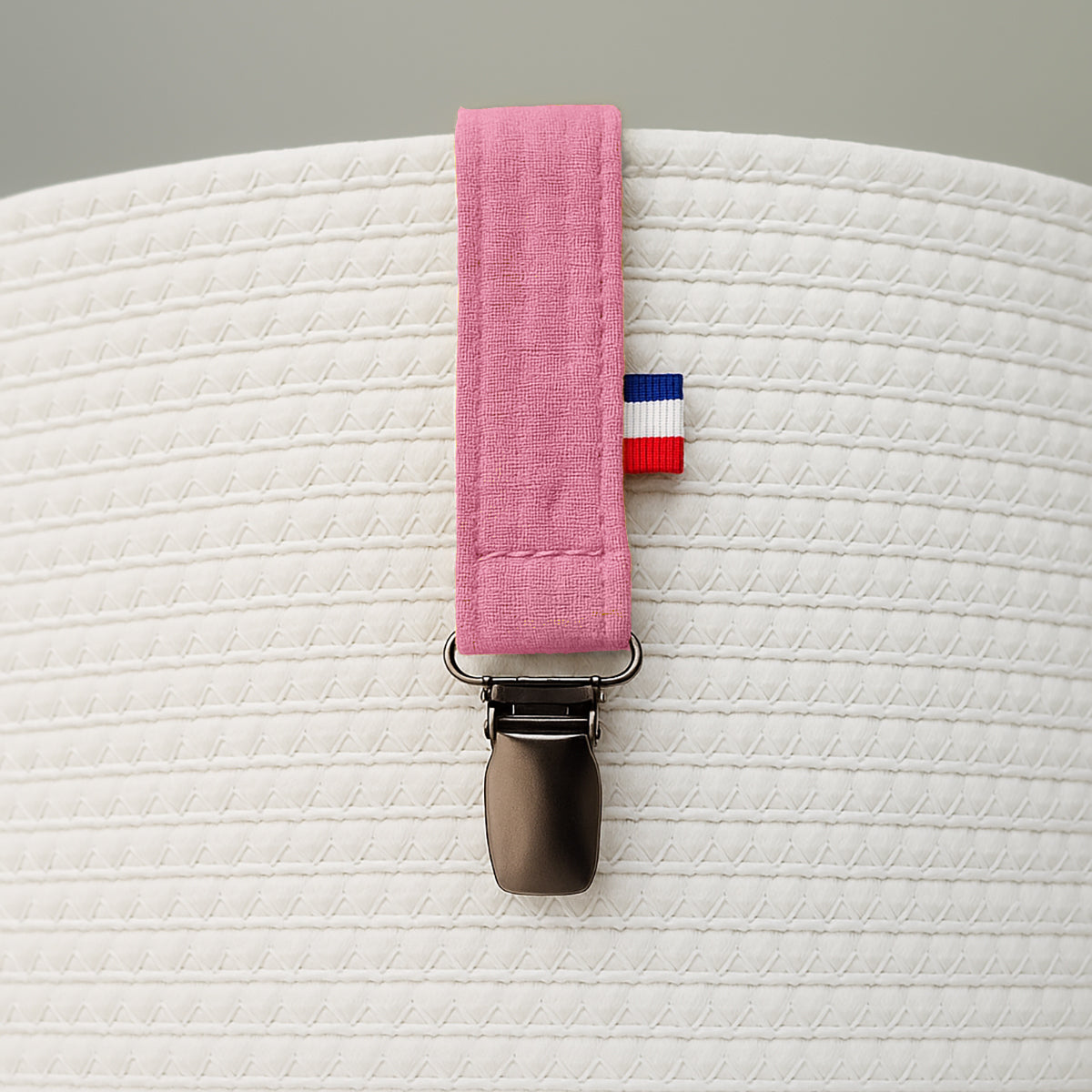 Clip Para Chupete  Rosa De Algodón Orgánico