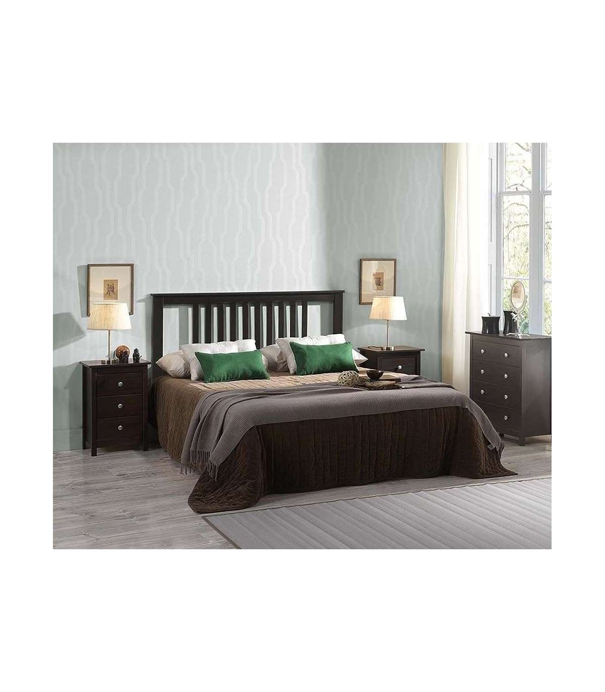 Mesita 3 Cajones Dormitorio Juvenil Madera Maciza Color Wengue. 63 Cm(alto)43 Cm(ancho)35 Cm(fondo)_2