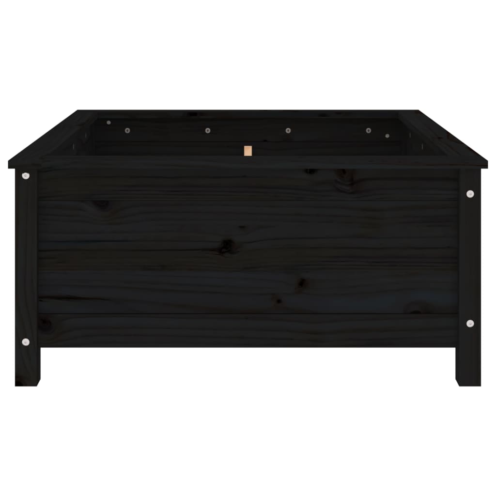 Jardinera Madera Maciza De Pino Negro 82,5x82,5x39 Cm_3