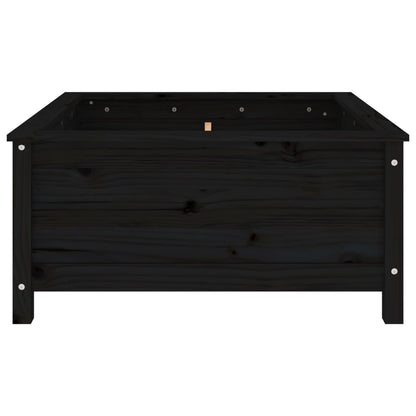 Jardinera Madera Maciza De Pino Negro 82,5x82,5x39 Cm_3