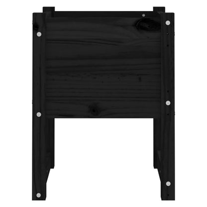 Jardinera 2 Unidades Madera Maciza De Pino Negro 40x40x52,5 Cm_4