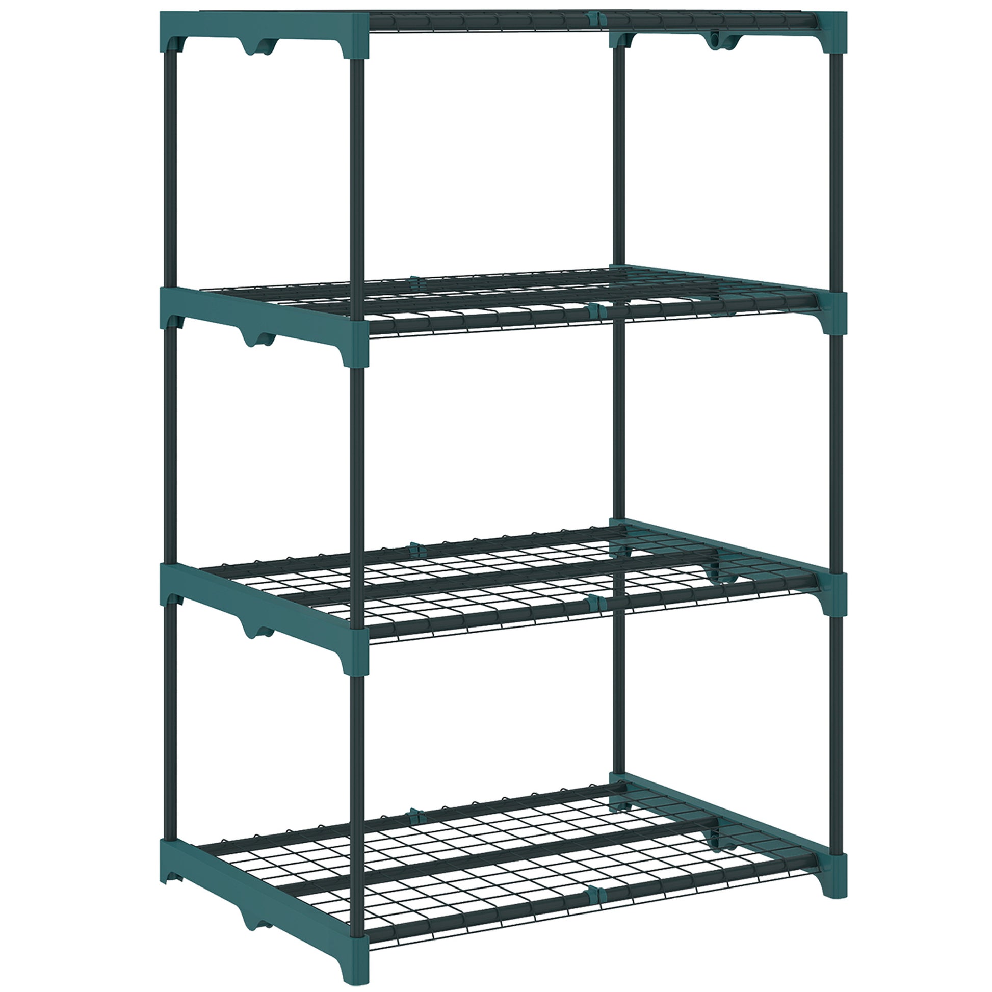 Outsunny Soporte Para Plantas De 4 Niveles De Acero 67x49x105 Cm Verde Oscuro_0