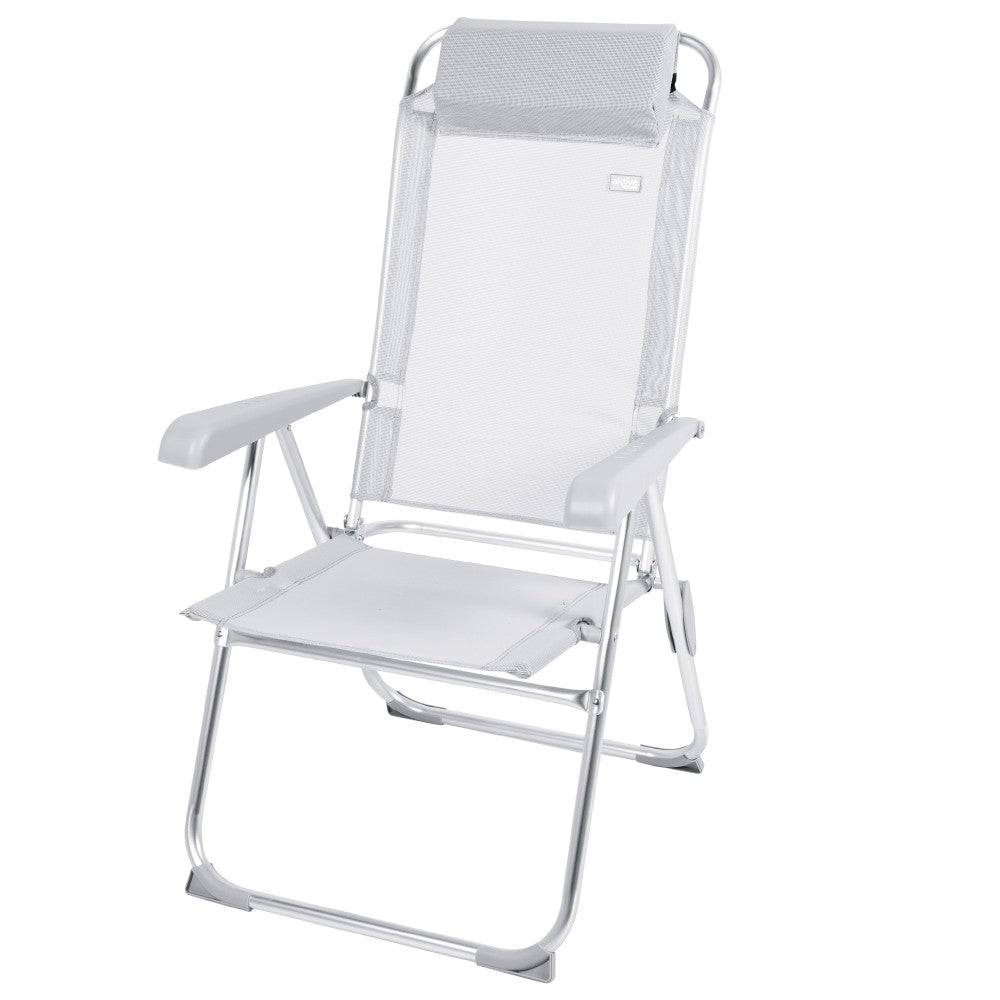 Silla Plegable Camping Antivuelco Y Multiposición Gris C/cojín Aktive_0