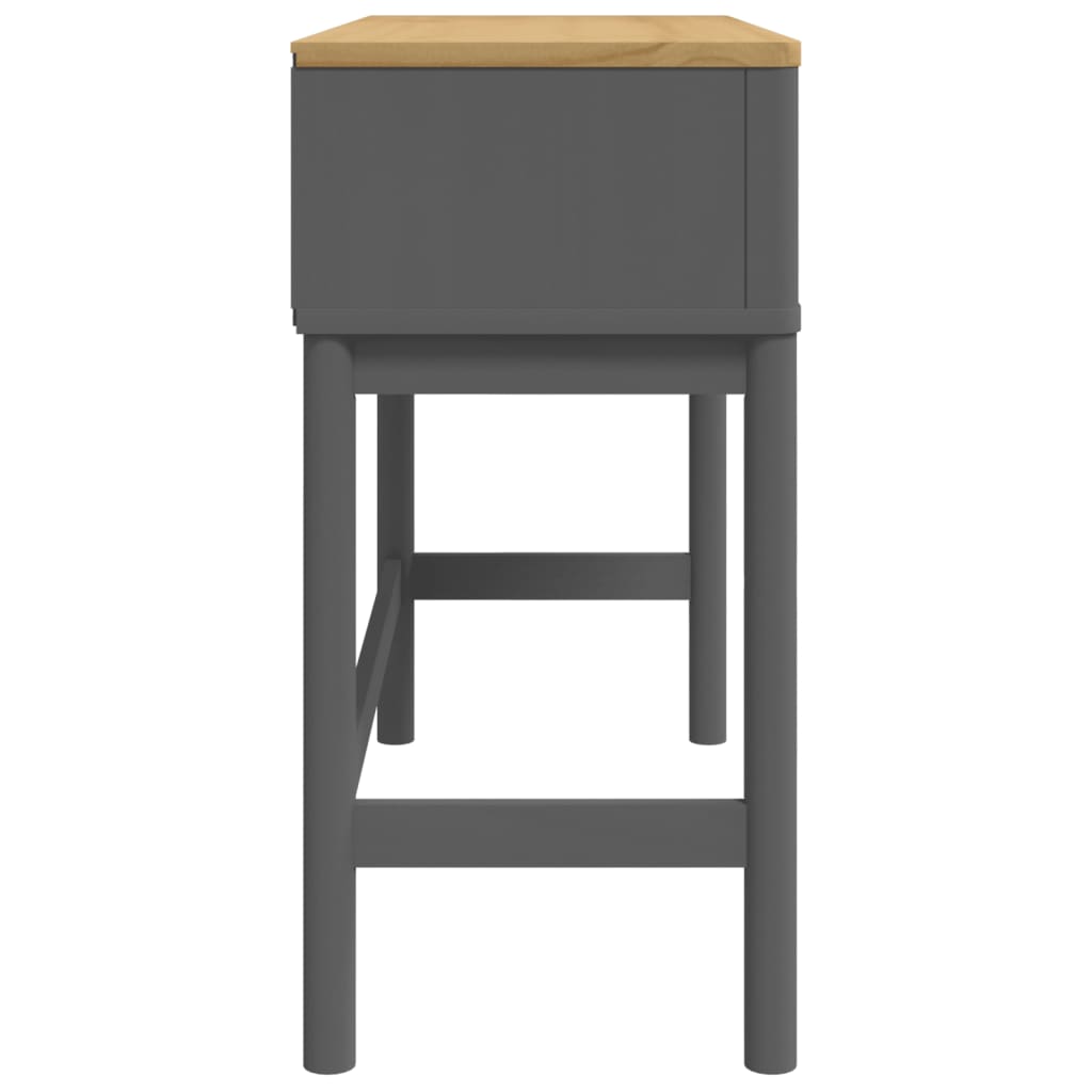 Mesa Consola Floro Madera Maciza De Pino Gris 89,5x36,5x73 Cm_4