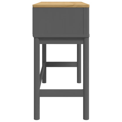 Mesa Consola Floro Madera Maciza De Pino Gris 89,5x36,5x73 Cm_4