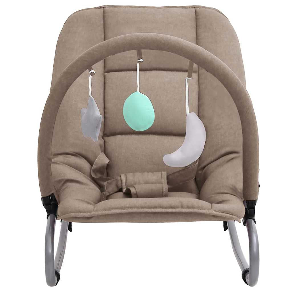 Vidaxl Hamaca Mecedora Para Bebés De Acero Gris Taupe_1