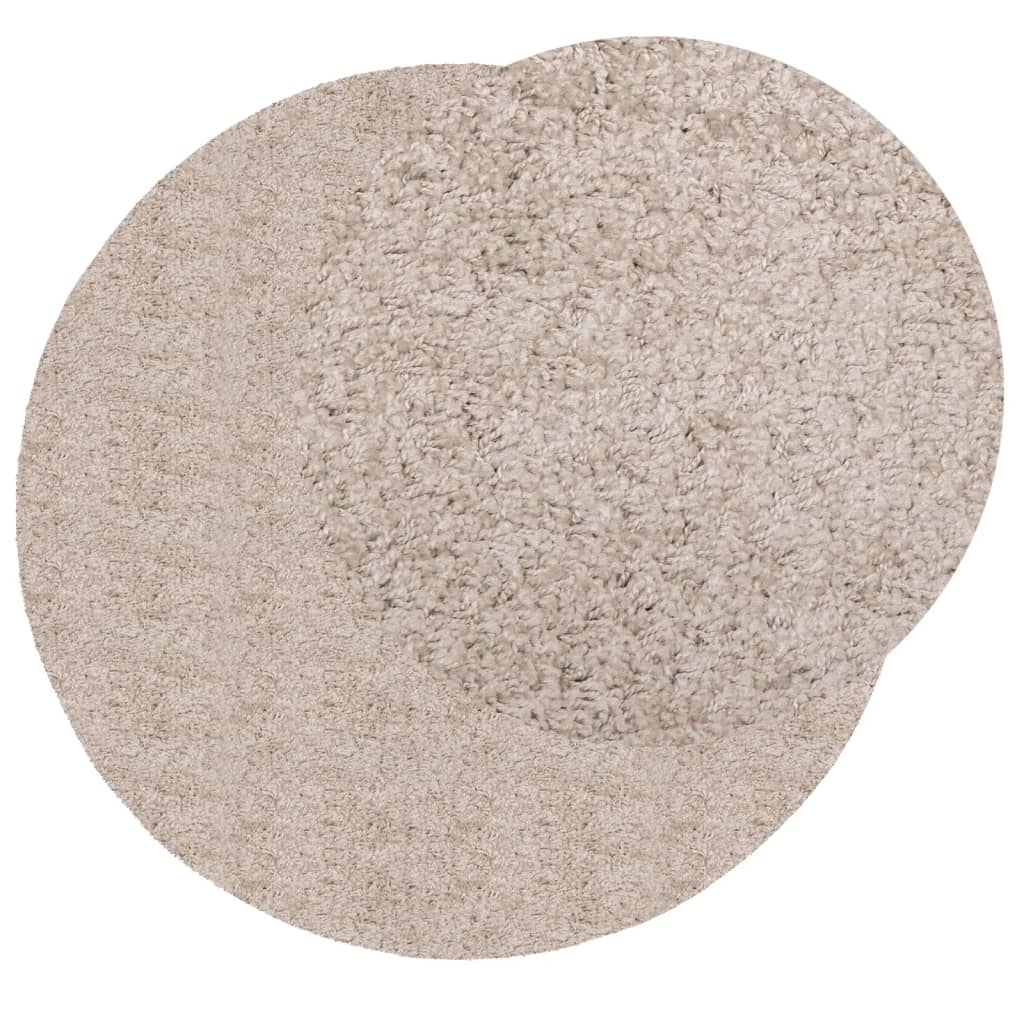 Alfombra Peluda De Pelo Largo Moderna Pamplona Beige Ø 160 Cm / Vetonek_0