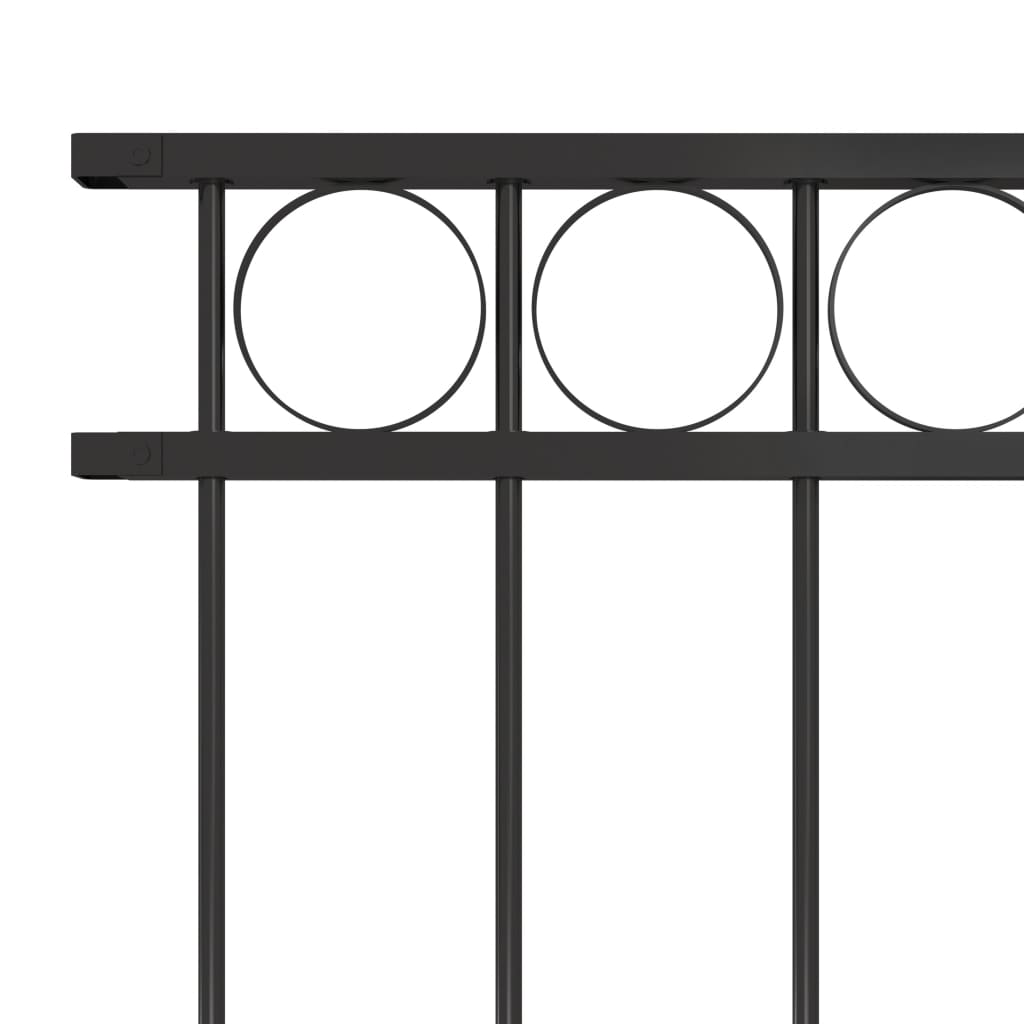 Panel De Valla De Acero 1,7x0,8 M Negro / Vetonek_2