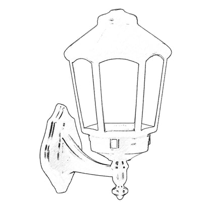 Aplique De Pared Para Exterior, Abs , Negro, 25x20x43, Casquillo E 27 Max 60 W_1