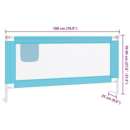 Vidaxl Barandilla De Seguridad Cama De Niño Azul Tela 180x25 Cm_2