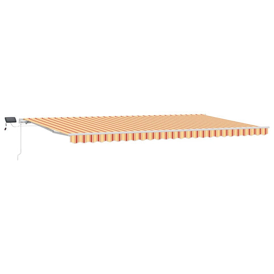 Toldo Retráctil Amarillo Y Naranja 600 X 350 Cm Tela Y Aluminio_0