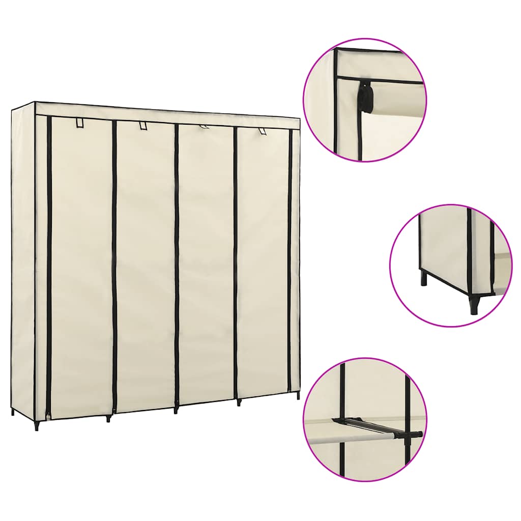 Armario Con 4 Compartimentos Color Crema 175x45x170 Cm_1