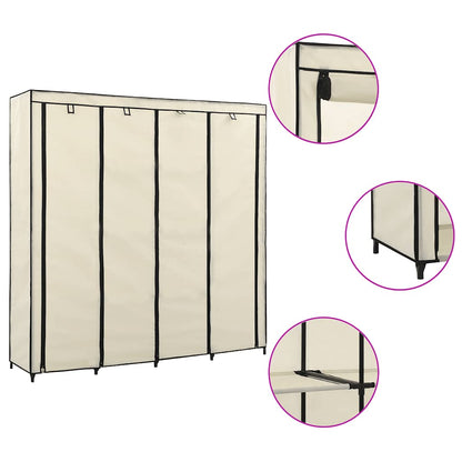 Armario Con 4 Compartimentos Color Crema 175x45x170 Cm_1