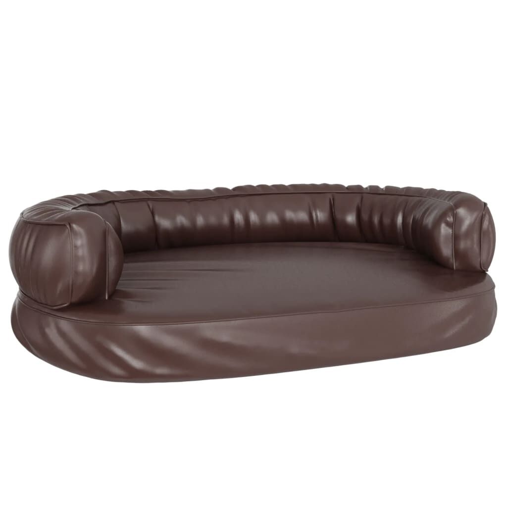 Vidaxl Cama Para Perros De Espuma Cuero Sintético Marrón 88x65 Cm_0