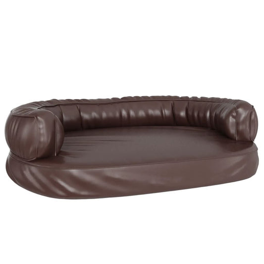 Vidaxl Cama Para Perros De Espuma Cuero Sintético Marrón 88x65 Cm_0