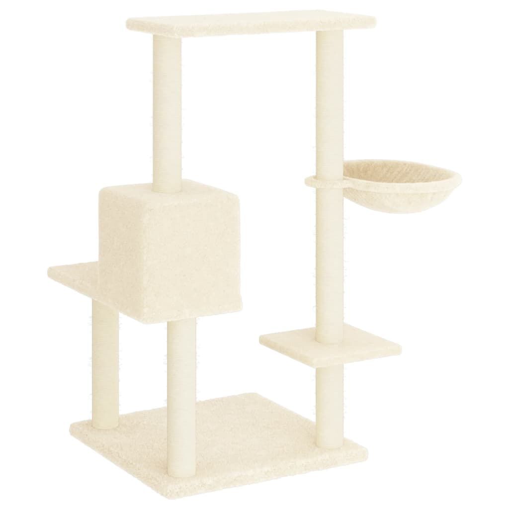 Vidaxl Rascador Para Gatos Con Postes De Sisal Color Crema 95 Cm_4