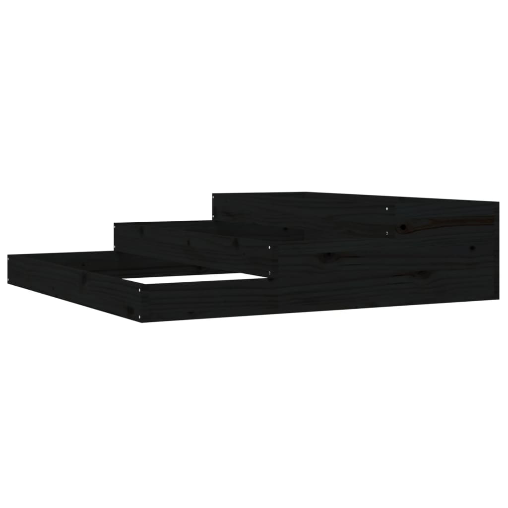 Jardinera Madera Maciza De Pino Negro 107x107x27 Cm_0