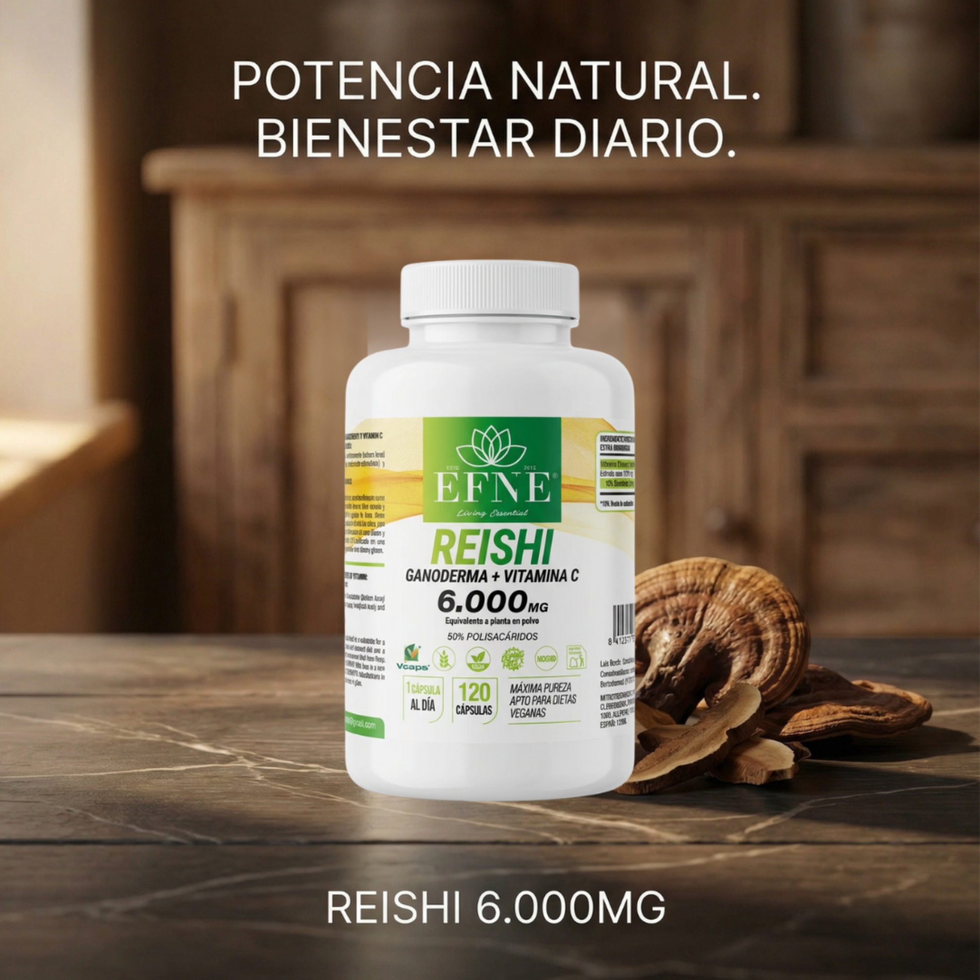 Reishi Ganoderma 6.000mg + Vitamina C Efne: Refuerza Inmunidad Y Controla El Estrés_4